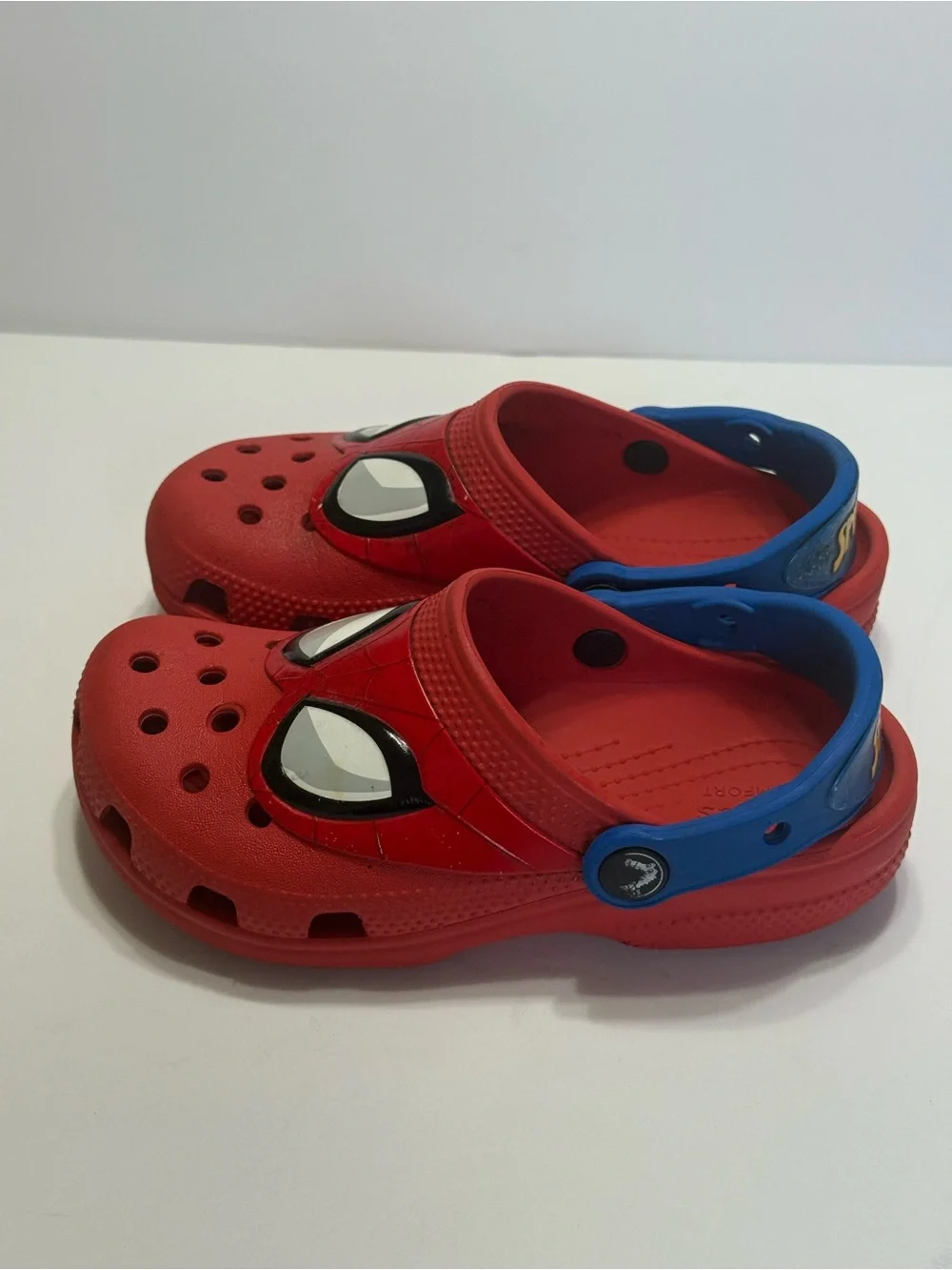 Crocs Red Spider Man Clogs with Blue Strap children’s Sz 13 C